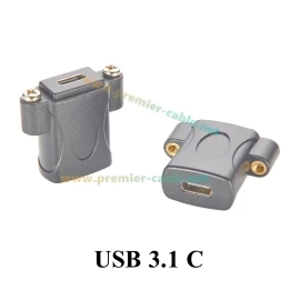 USB 2.0 Schraubverbindung für die Montage in einer Schalttafel, USB-A-Buchse auf Buchse, Durchgangskupplung, Verlängerungskabel für Datenübertragung, geeignet für Scanner. – Detail 3