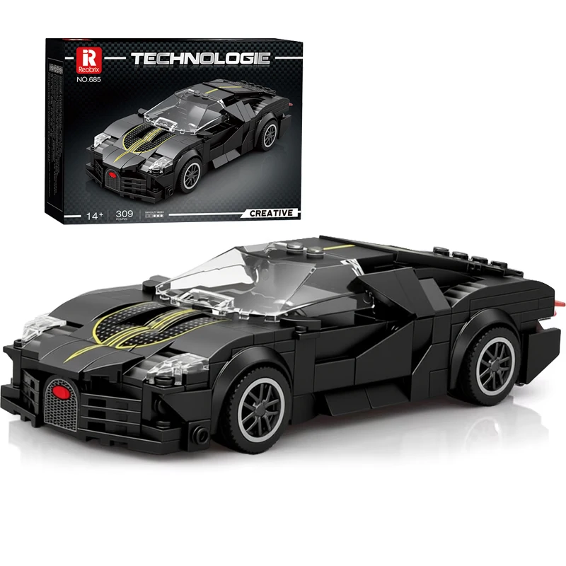 Schnelles Sportwagen-Modell, Klassisches Rennfahrzeug-Bausteine-Set, Super-Rennwagen-Puzzle-Spielzeug, Geschenke, Schreibtisch-Dekoration