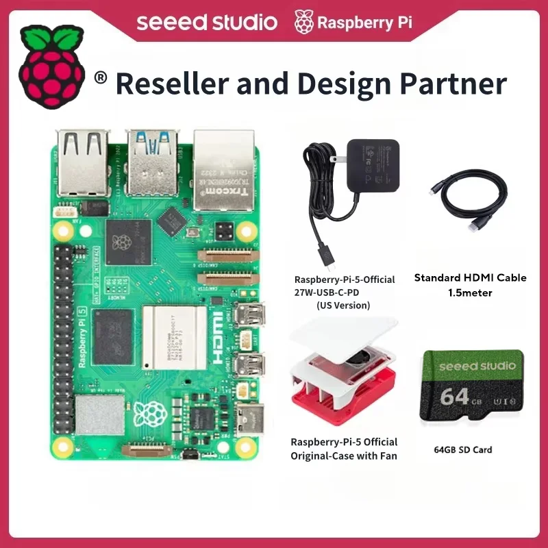 Raspberry Pi5 8GB 16GB 4GB 2GB zestaw Laptop MIni komputer stancjonarny, 2.4GHz 64bit czterordzeniowy ramię Cortex-A76, Bluetooth5.0, bezprzewodowy BLE