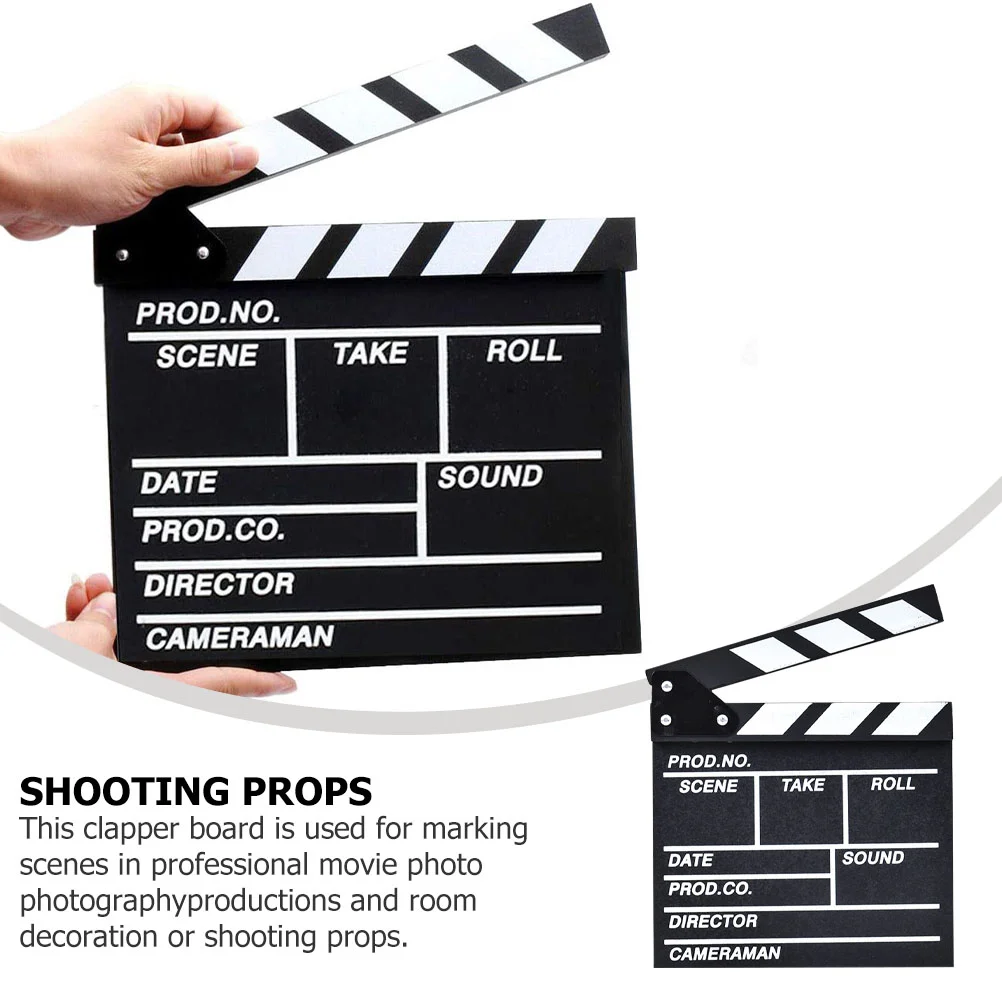 Bord Retro Klepel Houten scheidingswand Reclame Prop Film Clapboard Directors Video