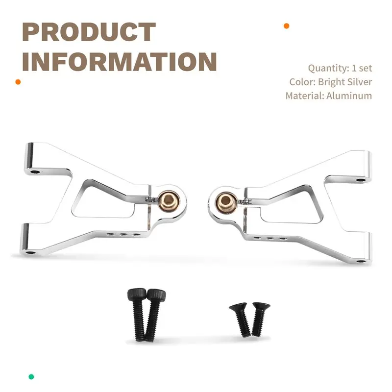 A63T-para MJX 1/14 escala RC coche actualización Kit de brazo oscilante inferior delantero-accesorios en plata (modelos 14301, 14302, 14303, 14304)