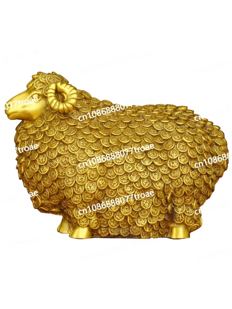 

Copper Sheep Ornament Pure Copper Sheep Ram Leader Placed in The Southwest Corner of The House