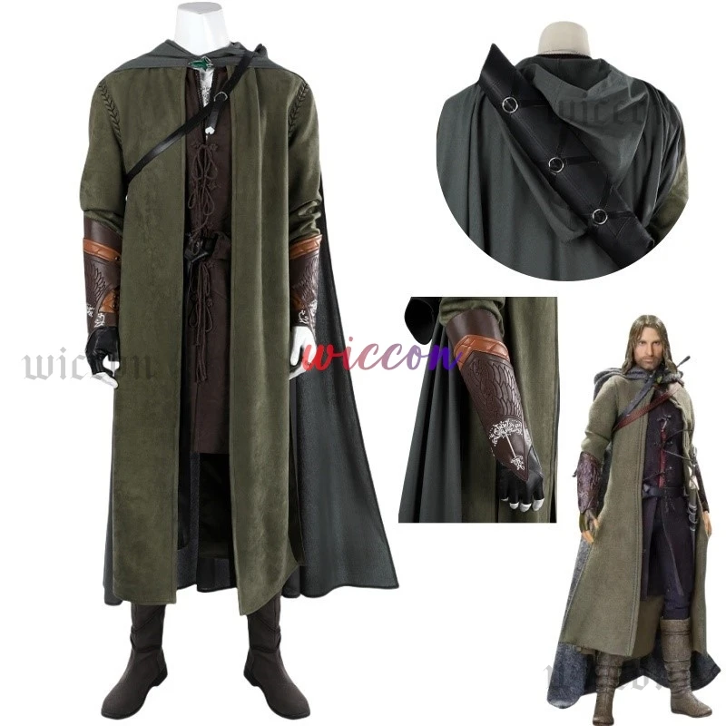 Movie Aragorn Cosplay Costume Outfits Men's Estel Aragorn Strider Thorongil Fighting Uniform Halloween Carnival Party Outfit