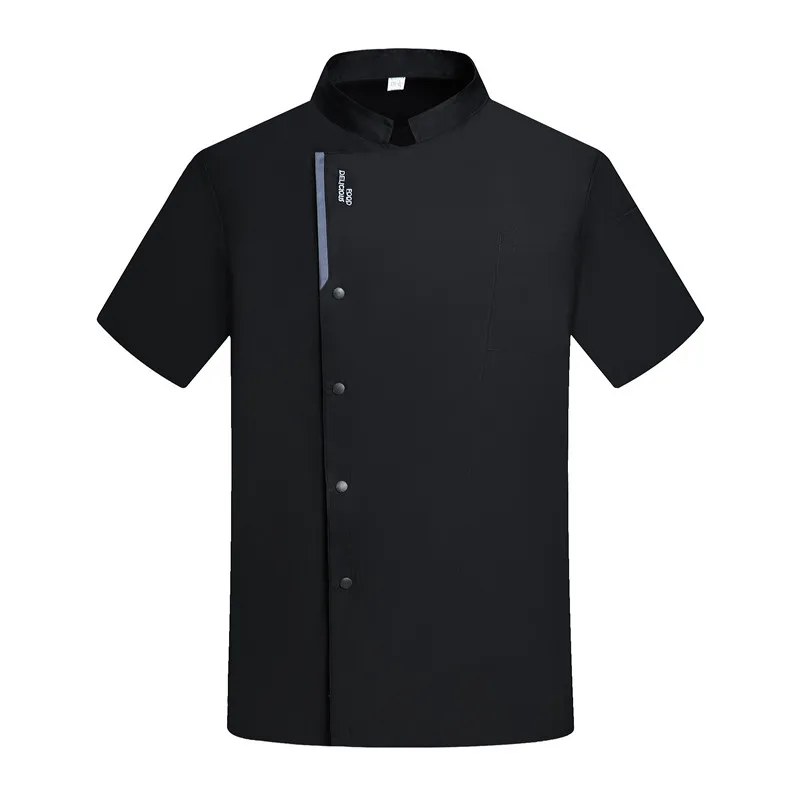 Uniforme de Chef de cuisine, vêtements de cuisinier, chemise à manches courtes, Costume d'hôtel de Restaurant, manteau de Chef, robes de travail pour hommes et femmes, serveur d'été
