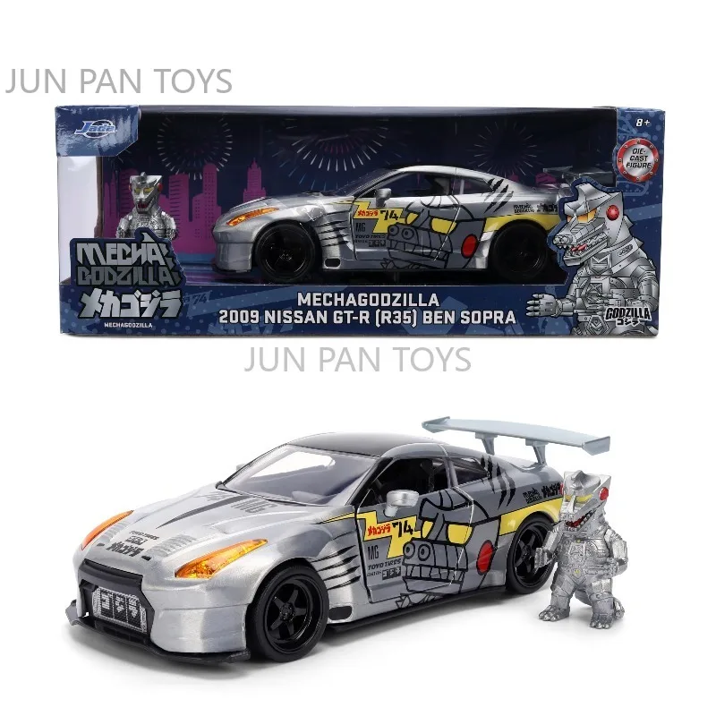 Jada Mechagodzilla 2009 Nissan GT-R R35 Ben Sopra 1:24 Coche de Metal Fundido a Presión Anime Hollywood Rides Figura Coleccionable para Niños