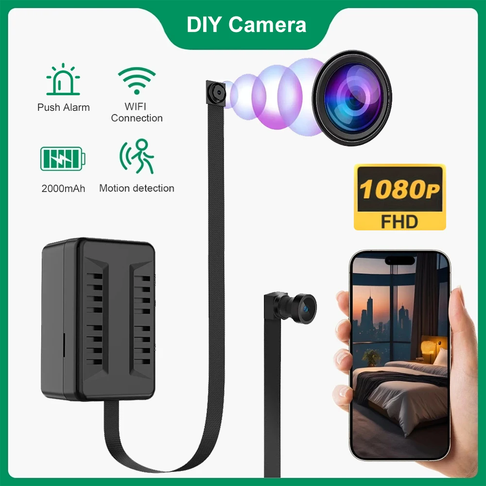 Mini cámara HD de 1080P, monitoreo remoto por WiFi, cámara P2P, detección de movimiento en casa inteligente, videocámara de seguridad, grabación en bucle