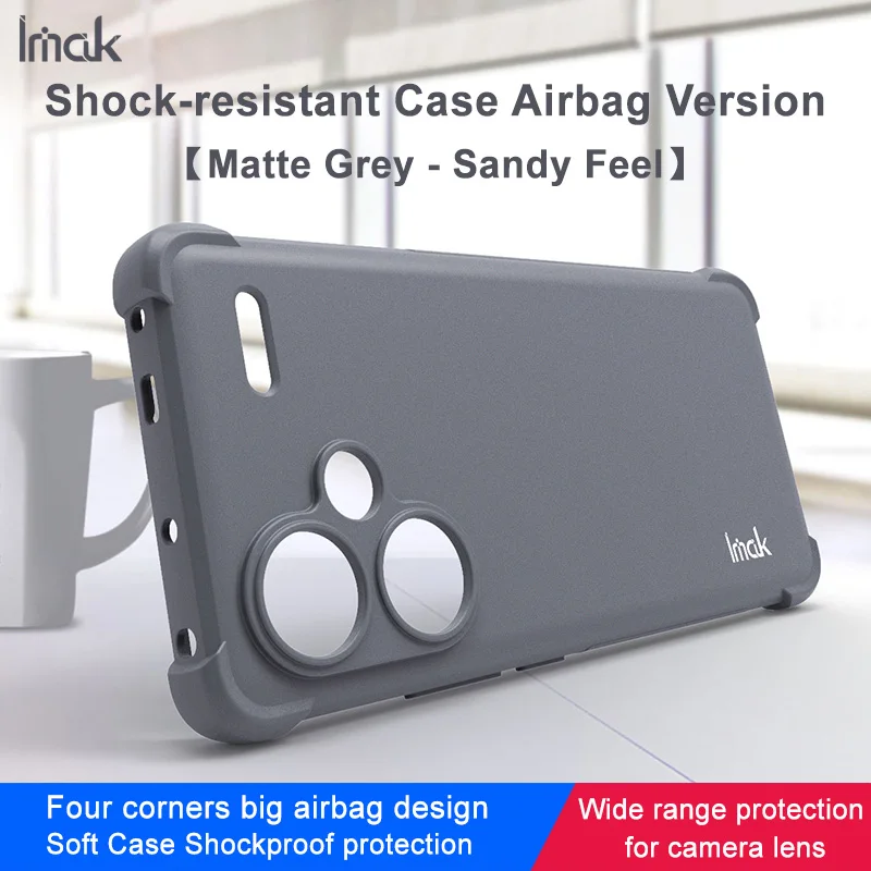 For Xiaomi Redmi Note 13 Pro Plus 5G Matte Back Case IMAK Lens 360 Protective Flexible Air Bag Pouch Redmi Note13 Pro Soft Cover