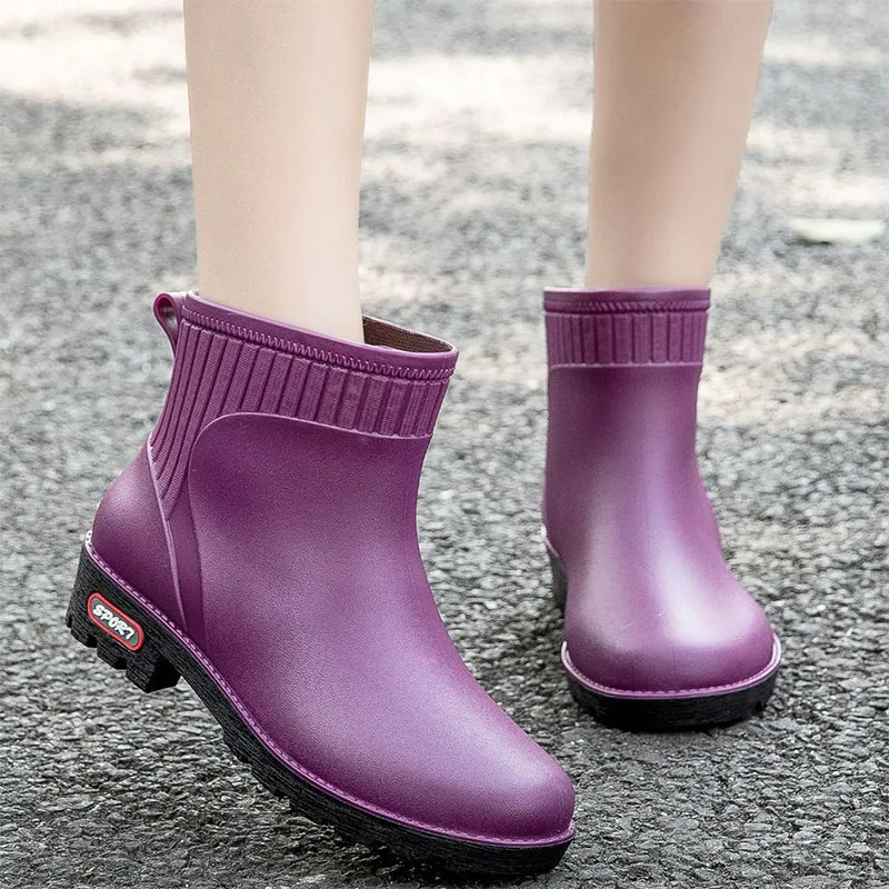 

New Fashion Rain Shoes Women's Waterproof and Anti slip Rain Shoes Seasonal Outdoor Work Shoes