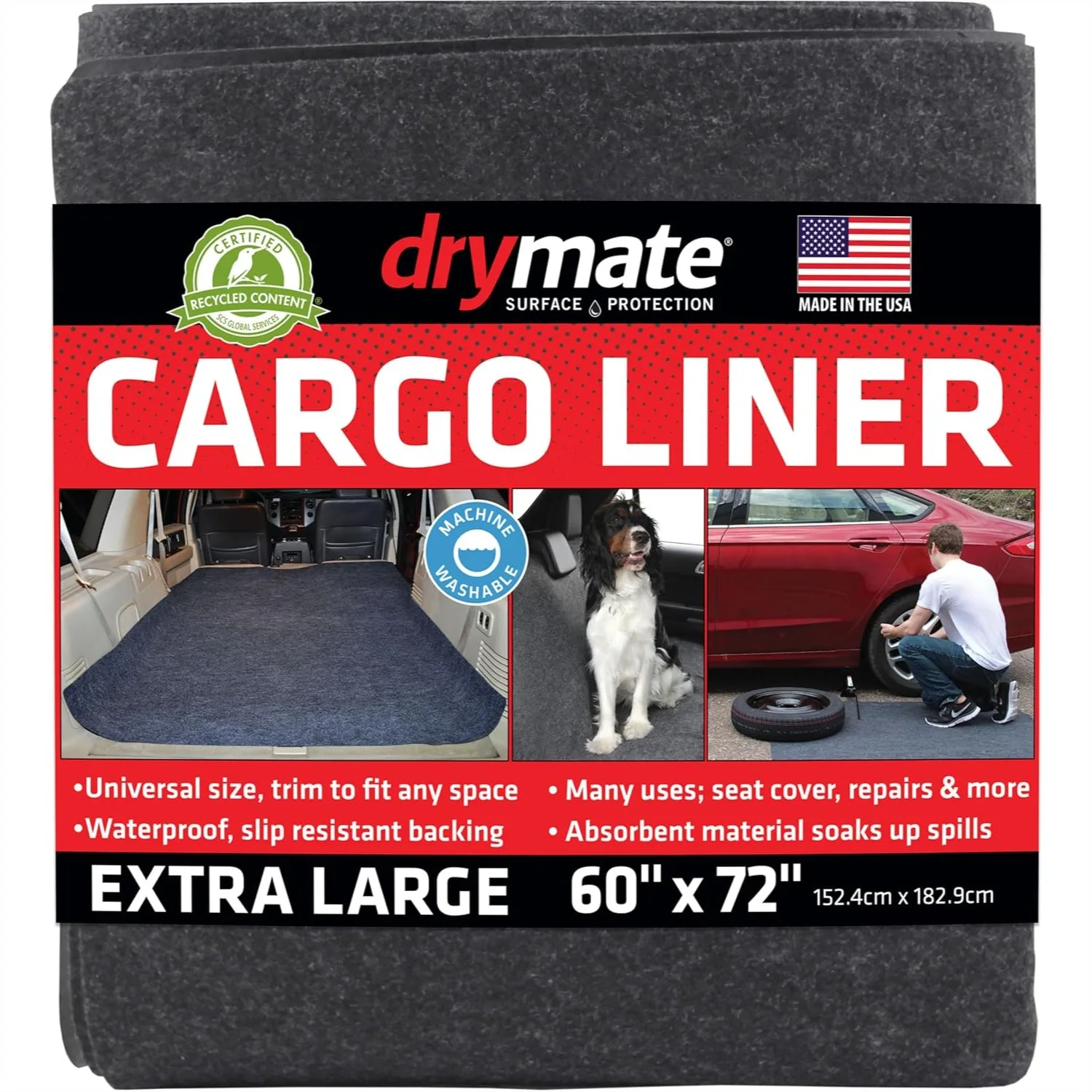 

Cargo Liner Mat for SUVs Trucks Vans Cars, 60x72 Dog Seat Cover Trunk Mat, Absorbent Machine Washable