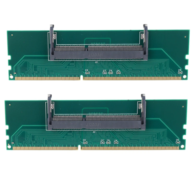 

2X DDR3 Laptop SO-DIMM To Desktop DIMM Memory RAM Connector Adapter DDR3 Laptop Internal Memory To Desktop RAM