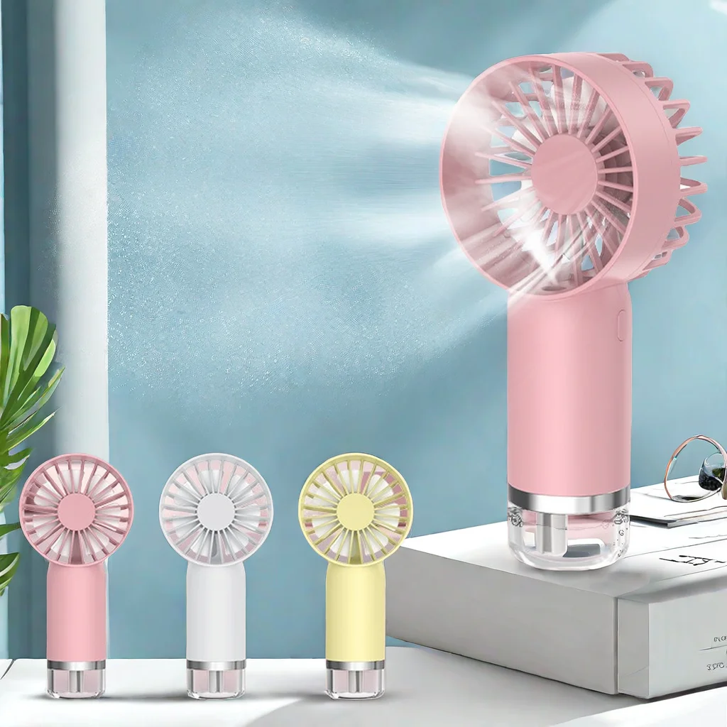 New Portable Handheld Misting Fan, Summer Cooling Fan with Water Spray, Rechargeable Mini Mister Fans for Travel, Home, Office,