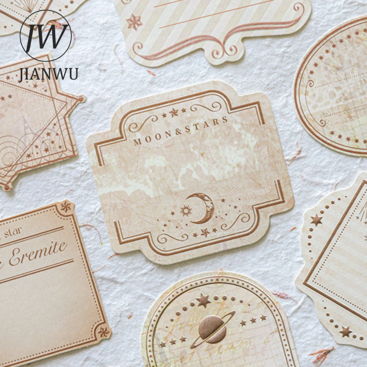 

JIANWU Old Time Series Vintage Label Lace Border Collage Material Paper Creative DIY Junk Journal Stationery