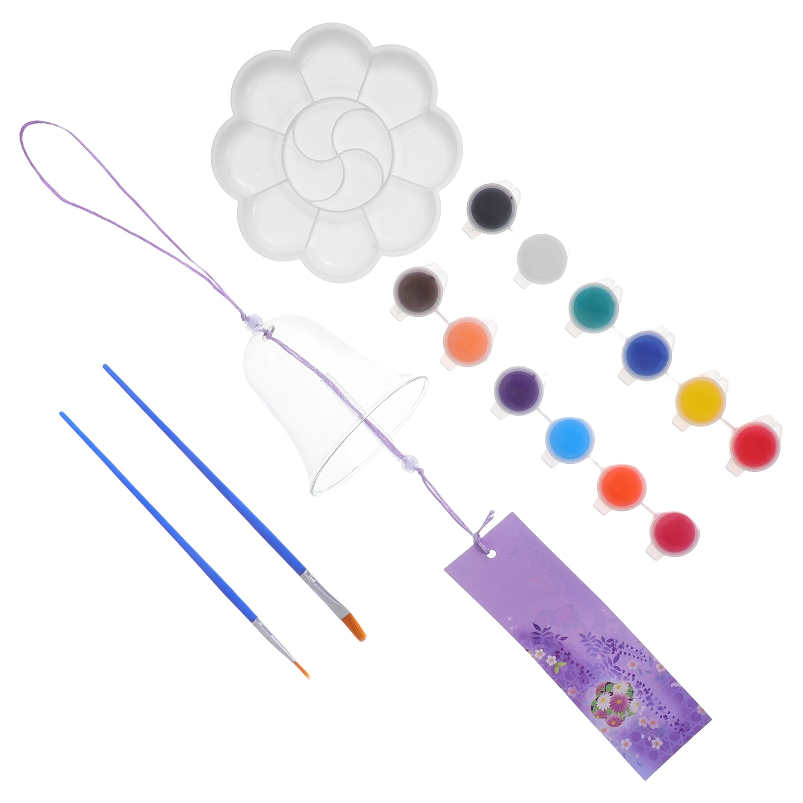 

Painted Wind Chimes DIY Hanging Decor Glass Painting Kit Garden Blessing Door Bells Outdoor