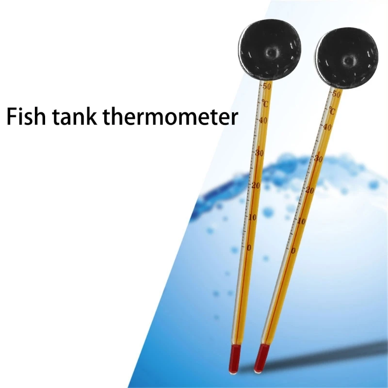Aquarium Glass Thermometer Sucking Cup Fish Thermometers Display Dropship