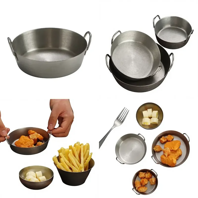 Retro Seasoning Plate Imitation Old Hot Pot Sauce Bowl Snack Bowl Japanese Binaural Cold Vegetable Plate Kimchi Bowl
