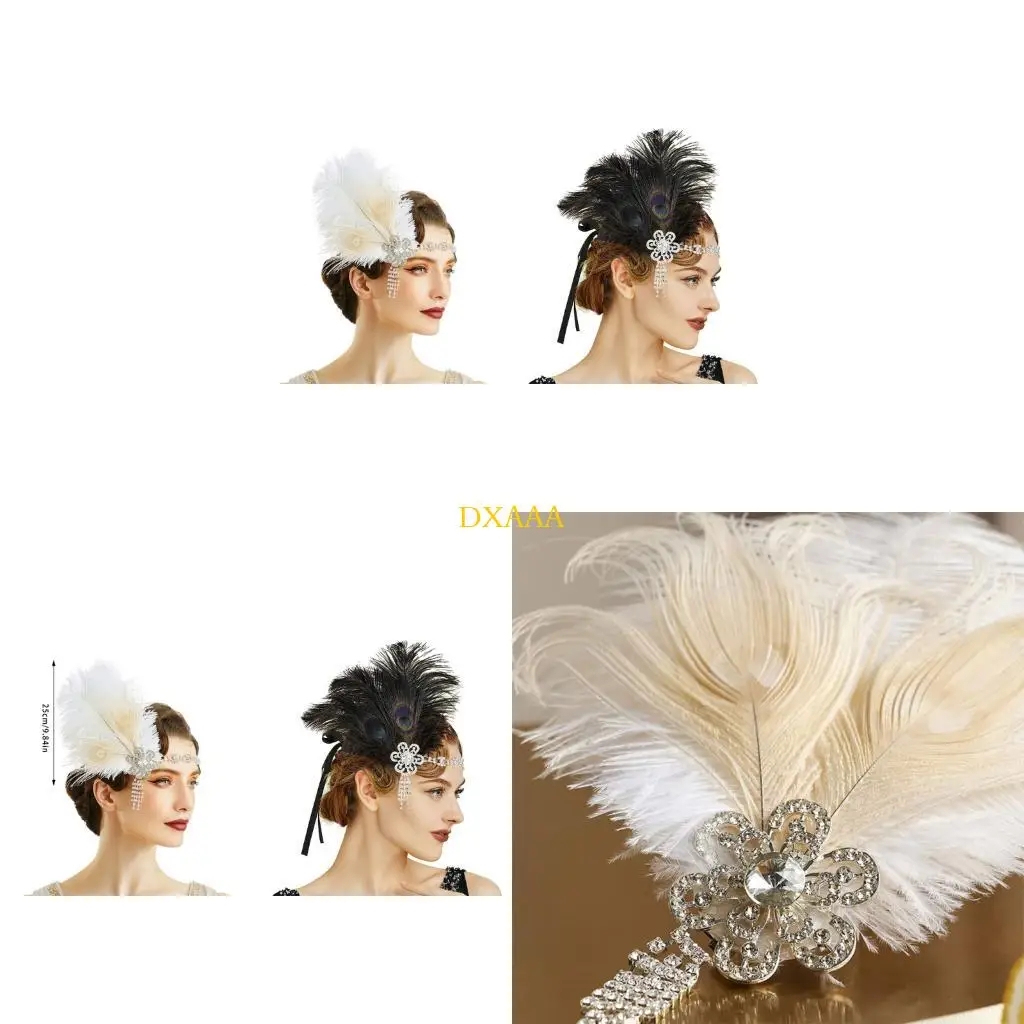 

DXAA Fashion 1920s Hair Band Metal Base Rhinestones Decors Accessory