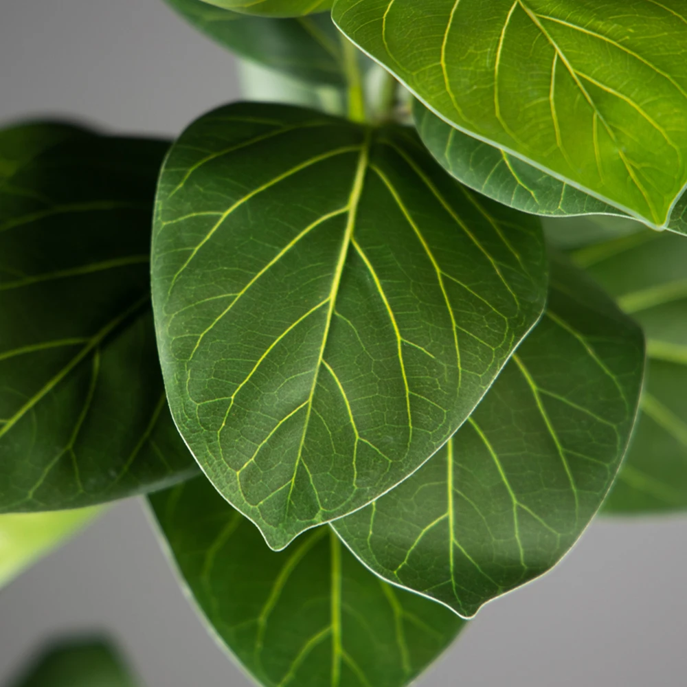 70-130 cm große künstliche Ficus-Pflanzen, künstlicher Maulbeerbaum, tropische Eichenblätter, künstliche Ficus-Plastikpflanzen für Haus- und Gartendekoration – Detail 10
