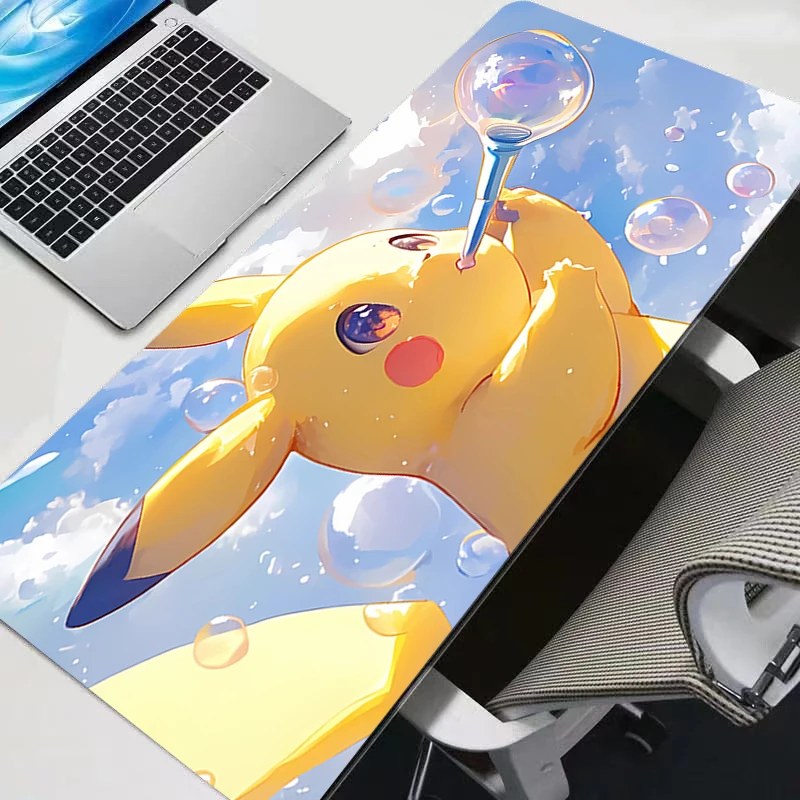 

pc Gaming Mouse Pad Accessories 90x40cm P-Pokemon Pikachu Varmilo Keyboard Pad Desk Mat Gabinete Gamer Carpet Mousepad Mouse Mat