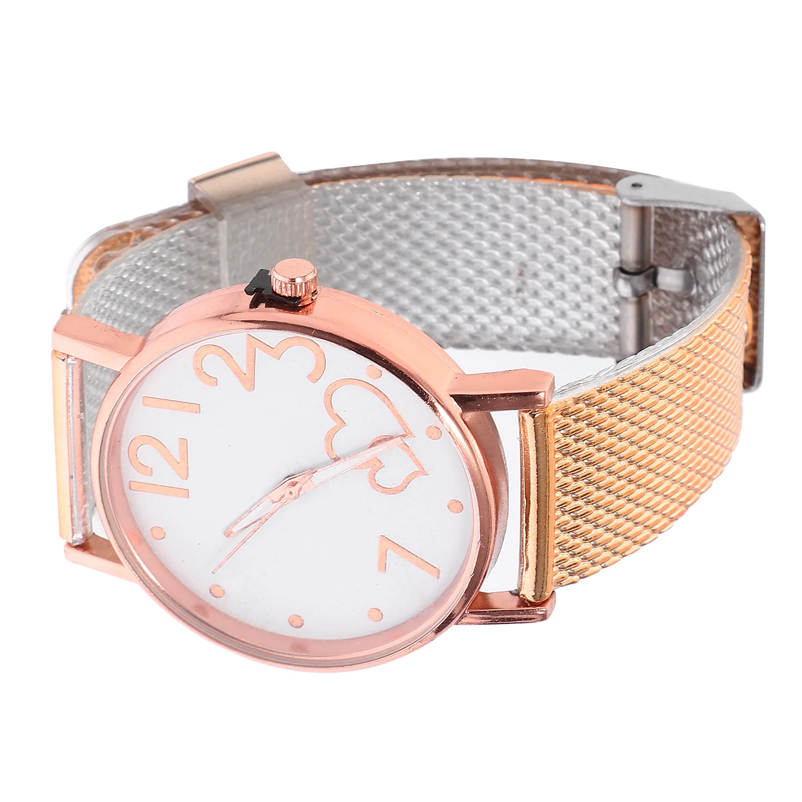 

Women Quartz Watch Alloy Case Rosy Gold Mesh Band Fashion Luxury Dress Watch Valentine's Christmas Gift Women Watches