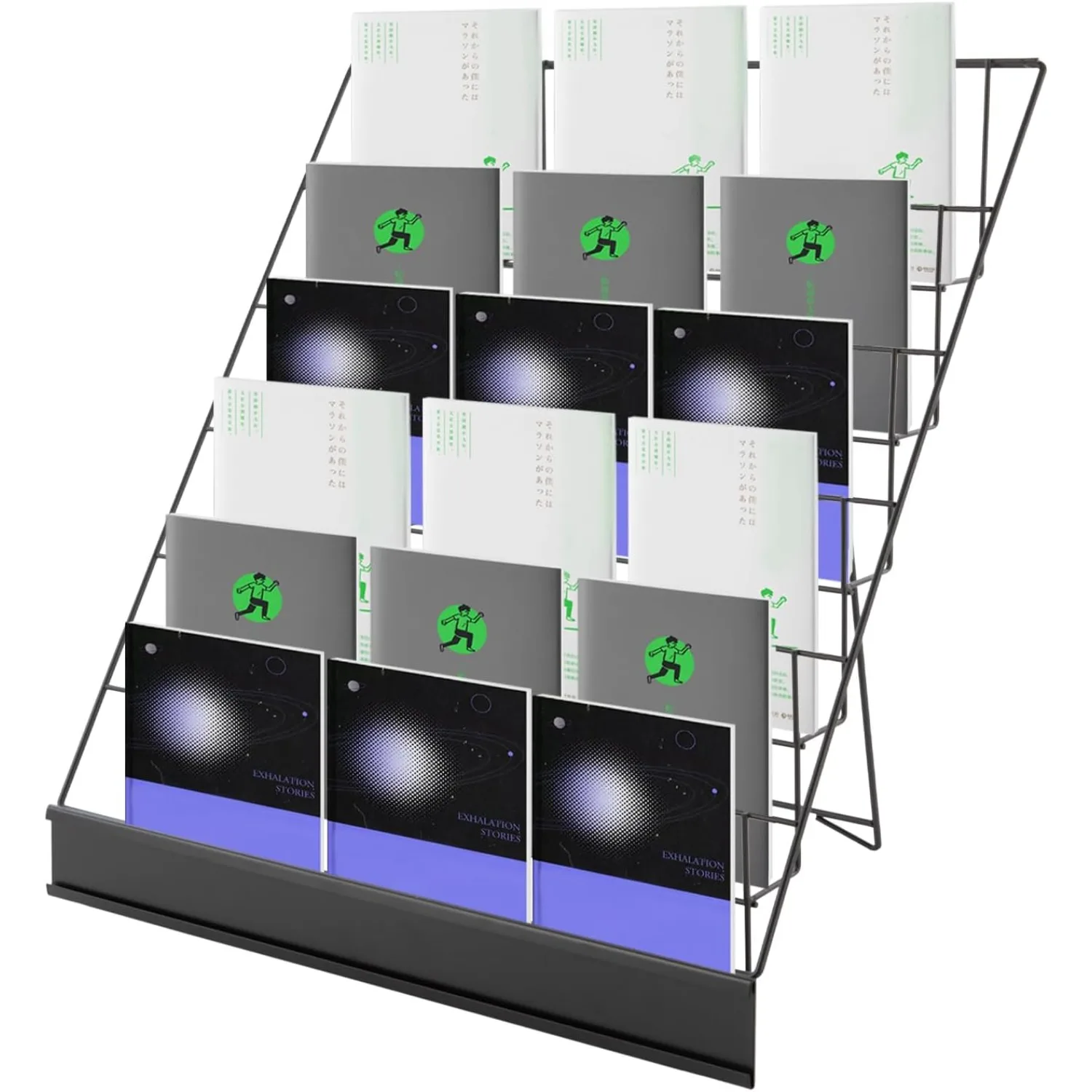 

6-Tier Black Wire Countertop Rack, Comic Book Display Stand Collapsible Commercial Display Holders for Comic Greeting Card
