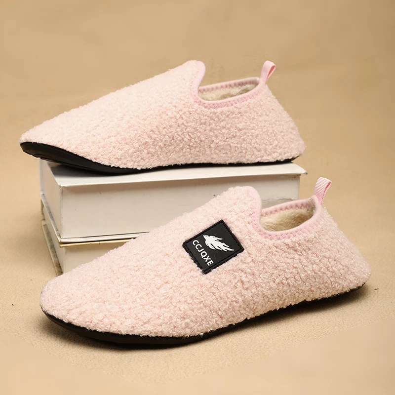 Cotton Slippers Disigner Warm Indoor Outdoor Antiskid Casual Shoe High Quality Slip on Plush Winter Couple Shoes Fluffy Slipper