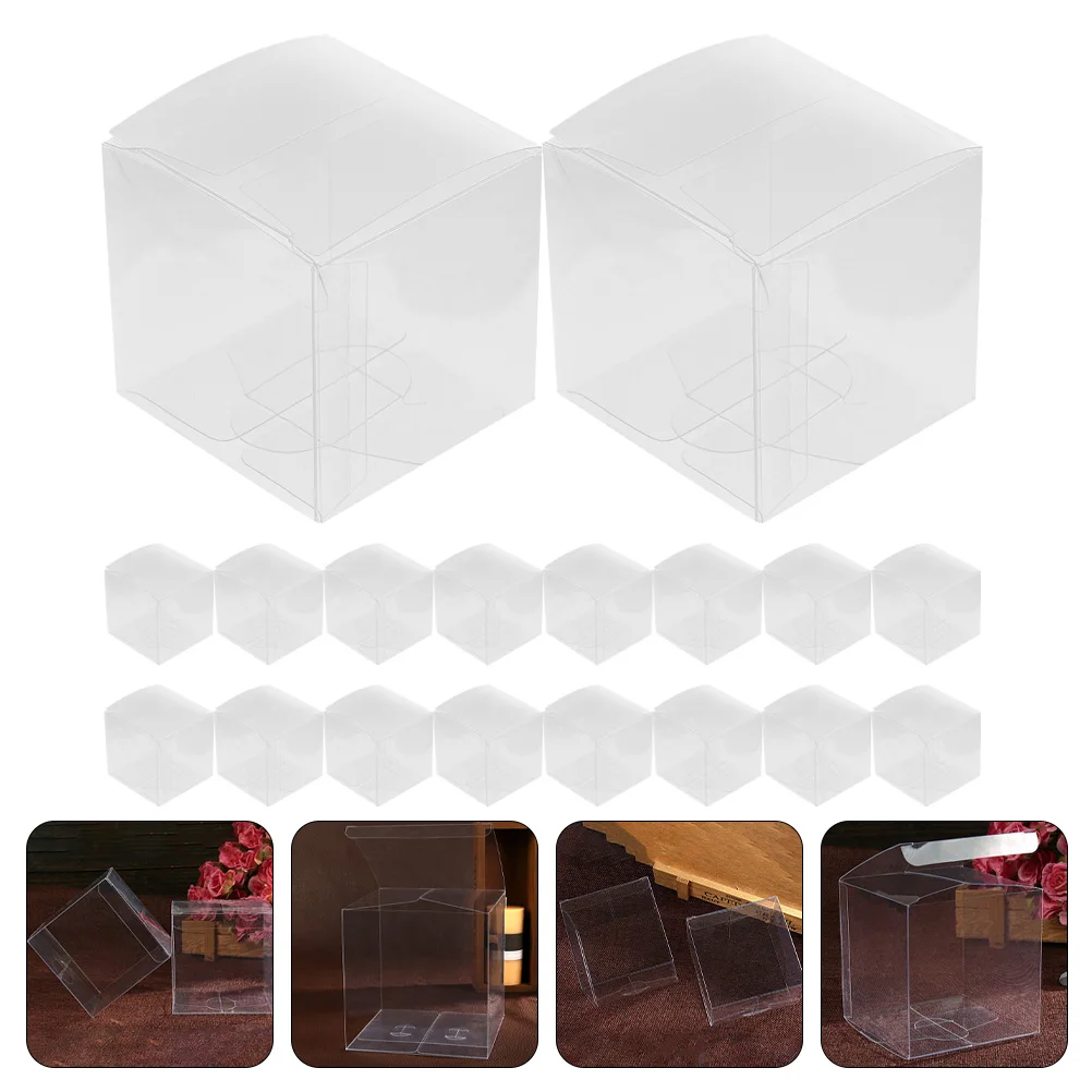 

50 Pcs Transparent Square Box Clear Boxes Packaging Favor Fried Gift Packing Treat Pvc Plastic for Party Favors