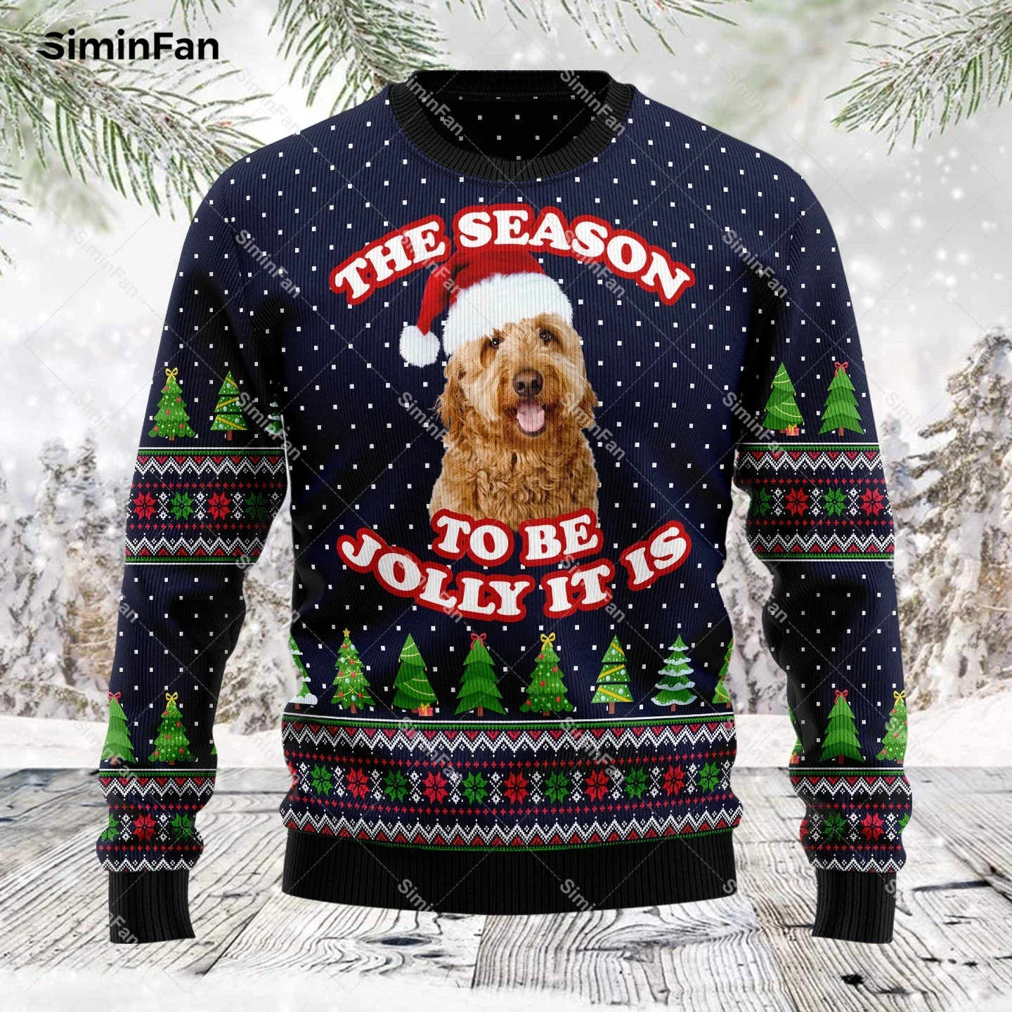 Stalker Golden Retriever Kersttrui 3D Gedrukt Heren Pullover Casual Sweatshirt Paar Shirts met lange mouwen Unisex Vrouwelijke Top