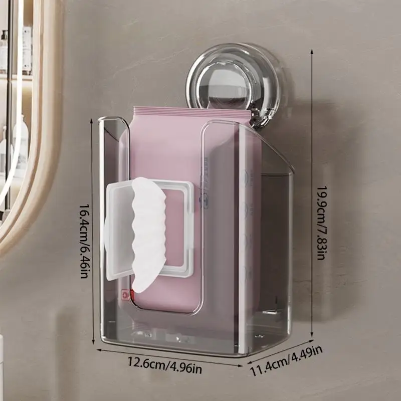 R66A Clear Wet Wipes Dispenser for Kitchen and Bathroom, Easy Access and Installation, Keeps Wipes Clean