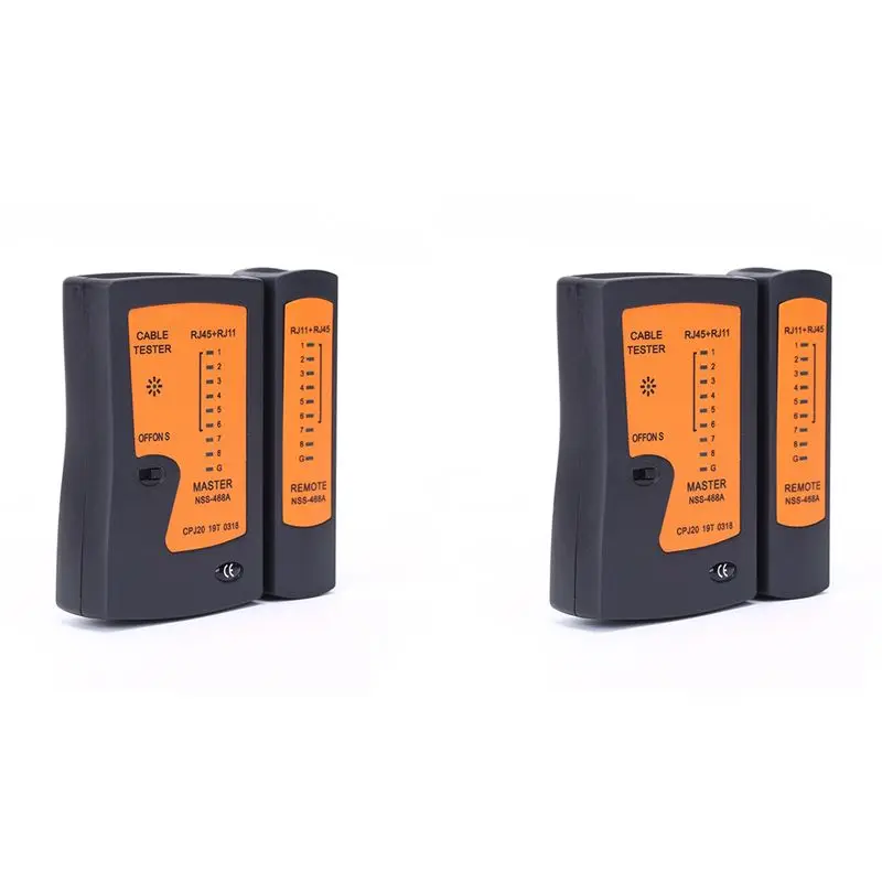2X RJ45 Cable Lan Tester Network Cable Tester RJ45 RJ11 RJ12 CAT5 UTP LAN Cable Tester Networking Tool