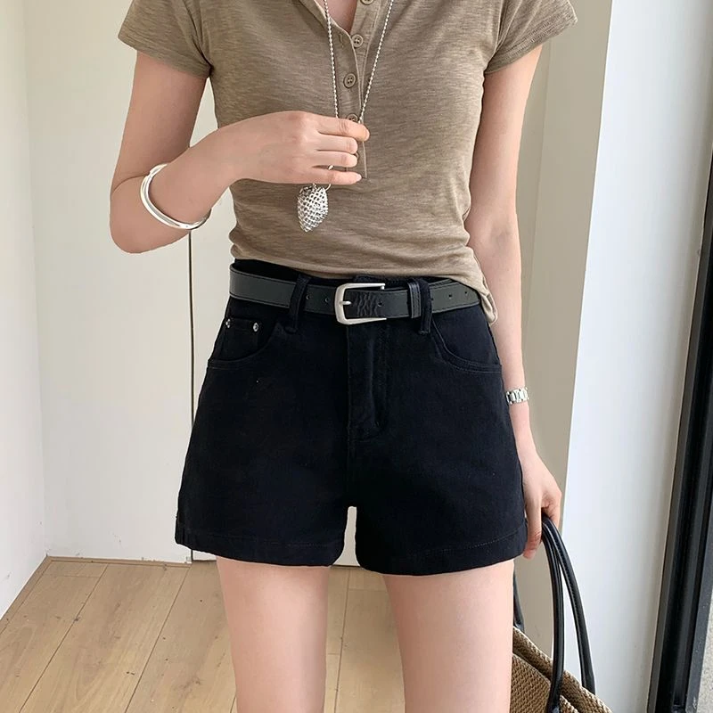 ZHISILAO New Black High Waist Mini Denim Shorts Women Vintage Y2k Casual Cotton Jeans Shorts Summer 2026 Streetwear
