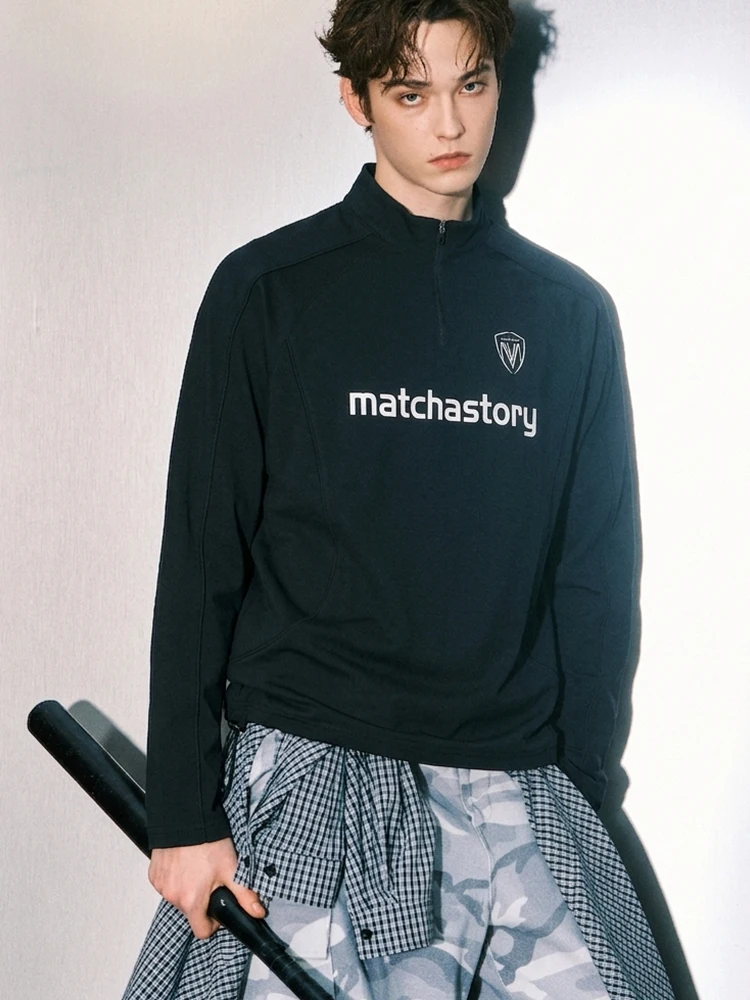 Matcha Story Long Sleeve Zipper T-Shirt Unisex Outdoor Quick Dry Sports Top Printed Brand Logo Fitness Citywalk Hiking