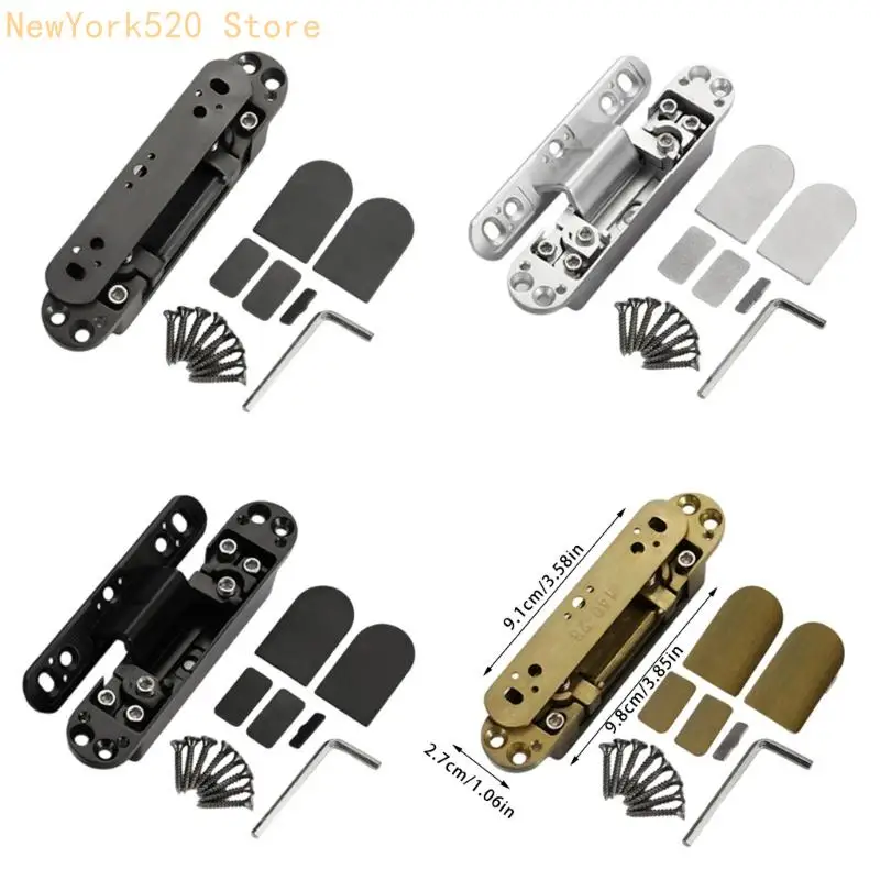 Aluminum Alloy Furniture Hinges Adjustable Butt Hinge 125 Degree Swing Concealed Hinge for Wood Door, Folding Door N84C