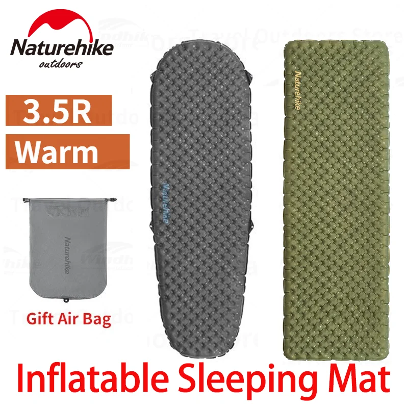 Naturehike Camping Air Mat 3.5 R -Value Ultralight Keep Warm 20D Nylon TPU Portable Outdoor Travel Tent Inflatable Sleeping Pad