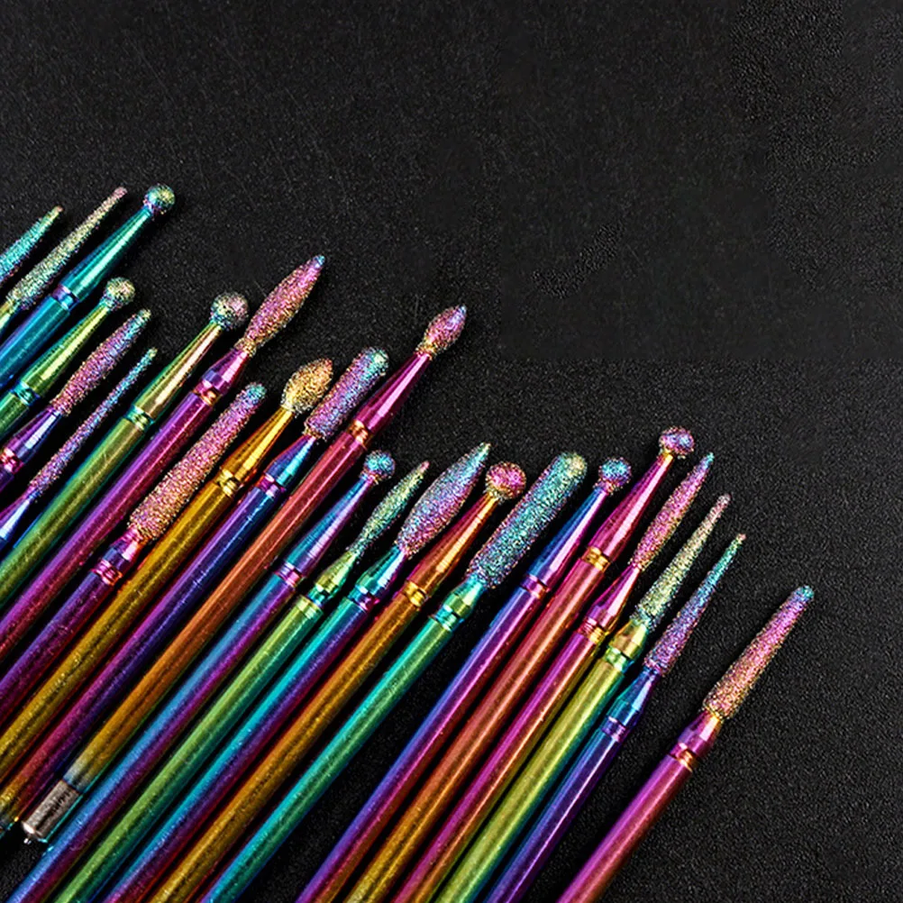 

30Pcs Stainless Steel Nail Grinding Comfortable Hand Touch Manicure Pedicure Tool Nail Drill Accessories File Bit