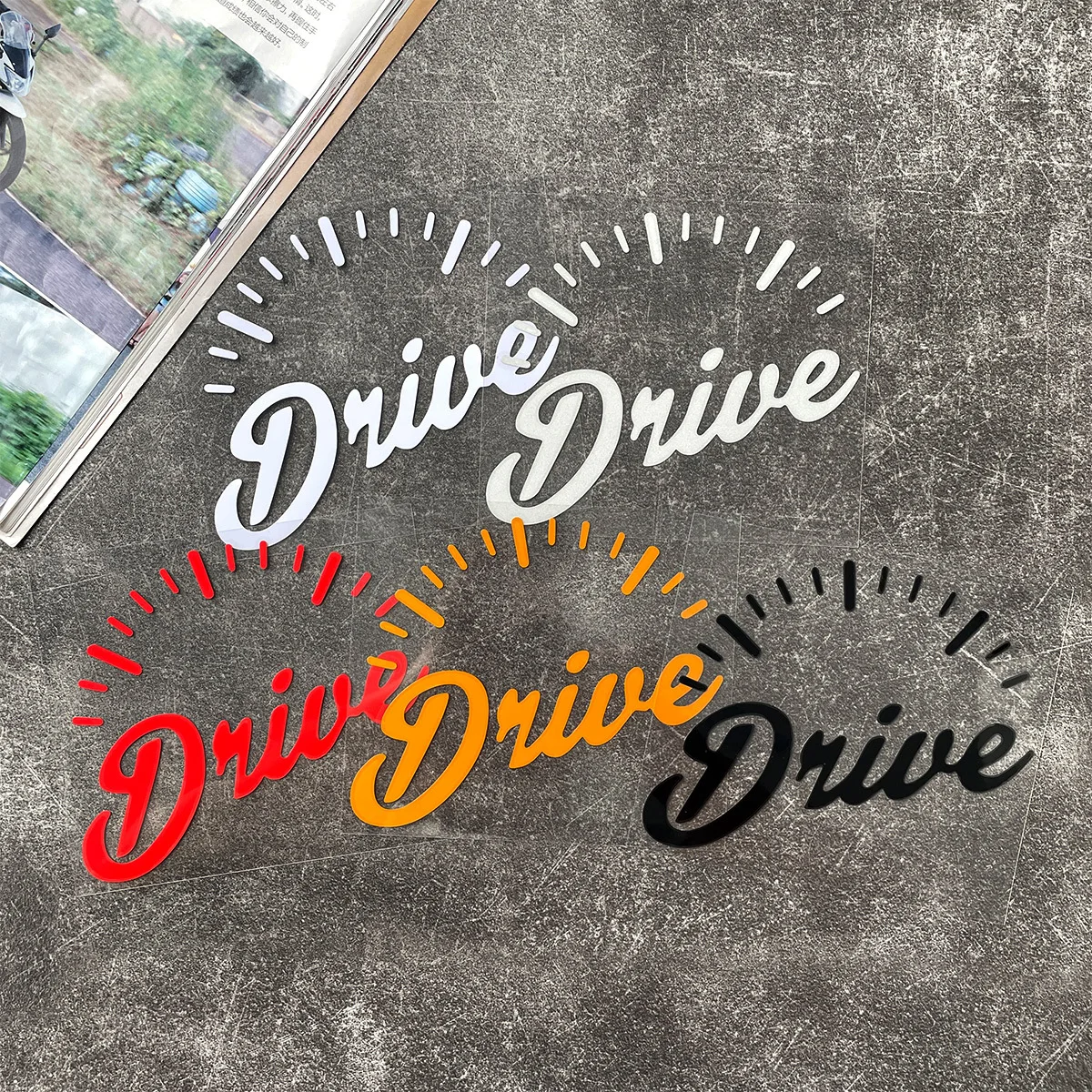 Drive Speedometer Script Font Sticker Racing Style Vinyl Decal Waterproof UV Resistant Car Window Motorcycle Laptop Decor