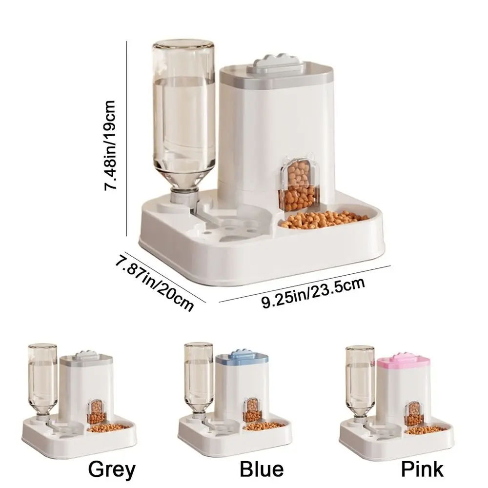 سعة كبيرة 2 في 1 موزع طعام للقطط، فصل جاف ورطب، وعاء طعام للقطط قابل للفصل مع نافورة ماء