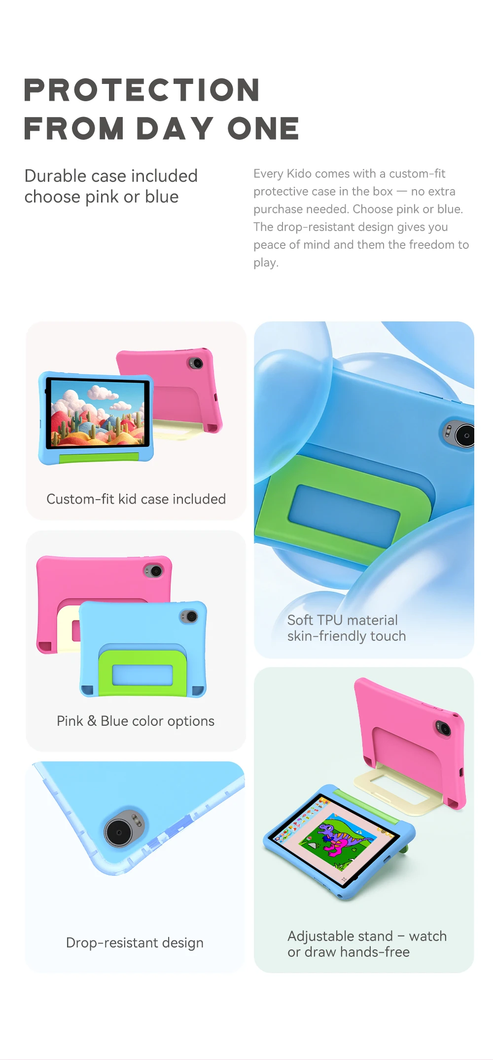 ALLDOCUBE KIDO Unisoc T310 8'' Kinder-Tablet 7GB (3GB+4GB Virtuell) RAM 32GB ROM 5000mAh Android 15 Go – Detail 2