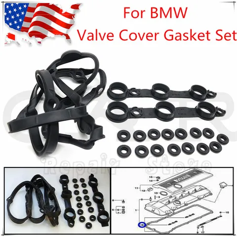 Новые комплекты прокладок клапанной крышки для BMW E46 E39 E83 E53 E85 320I 325I 330I 525I X3 X5 Z4 11121726537 11120030496 11 12 0 030 496