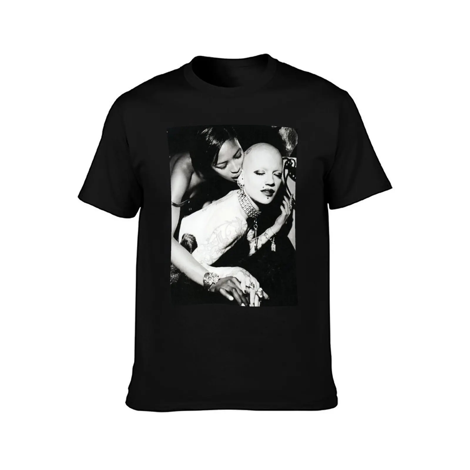 Naomi Campbell and Polly Fey, for i-D magazine T-Shirt Gym Exercise Short Sleeve T-Shirt