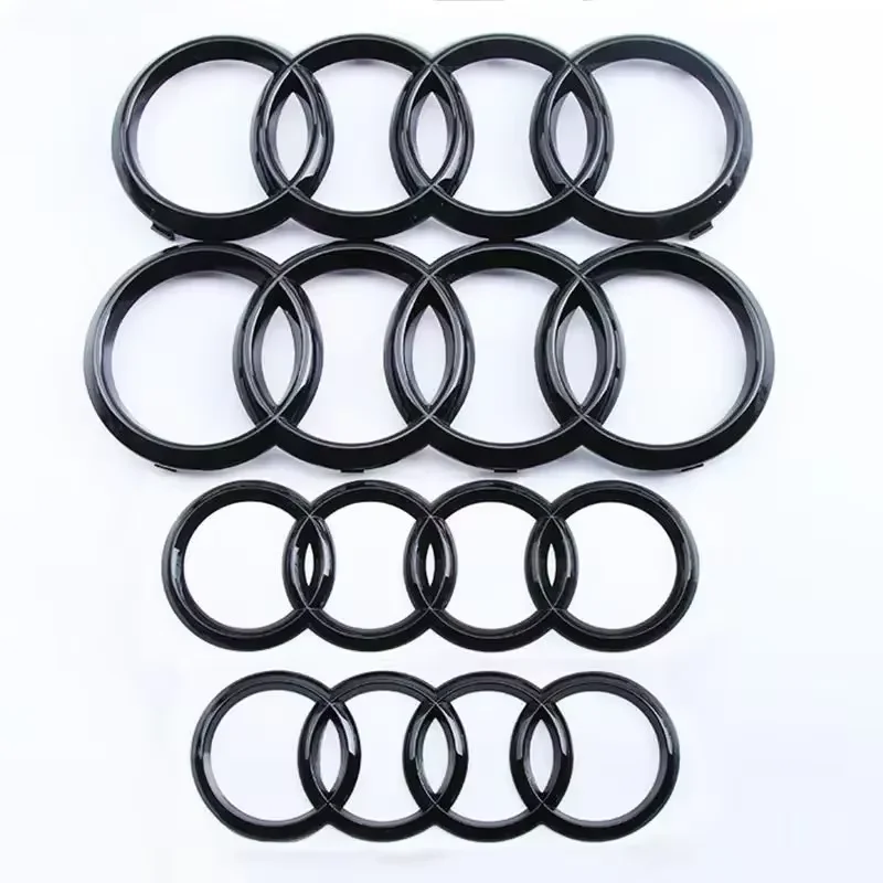Emblème de capot avant de voiture ABS à 4 anneaux, Logo de capot, Badge de coffre arrière pour Audi A3 A4 A5 A6 A7 A1 A2 Q2 Q3 Q4 Q5 Q7 Q8 TT S3 S4 S5 S6 S7