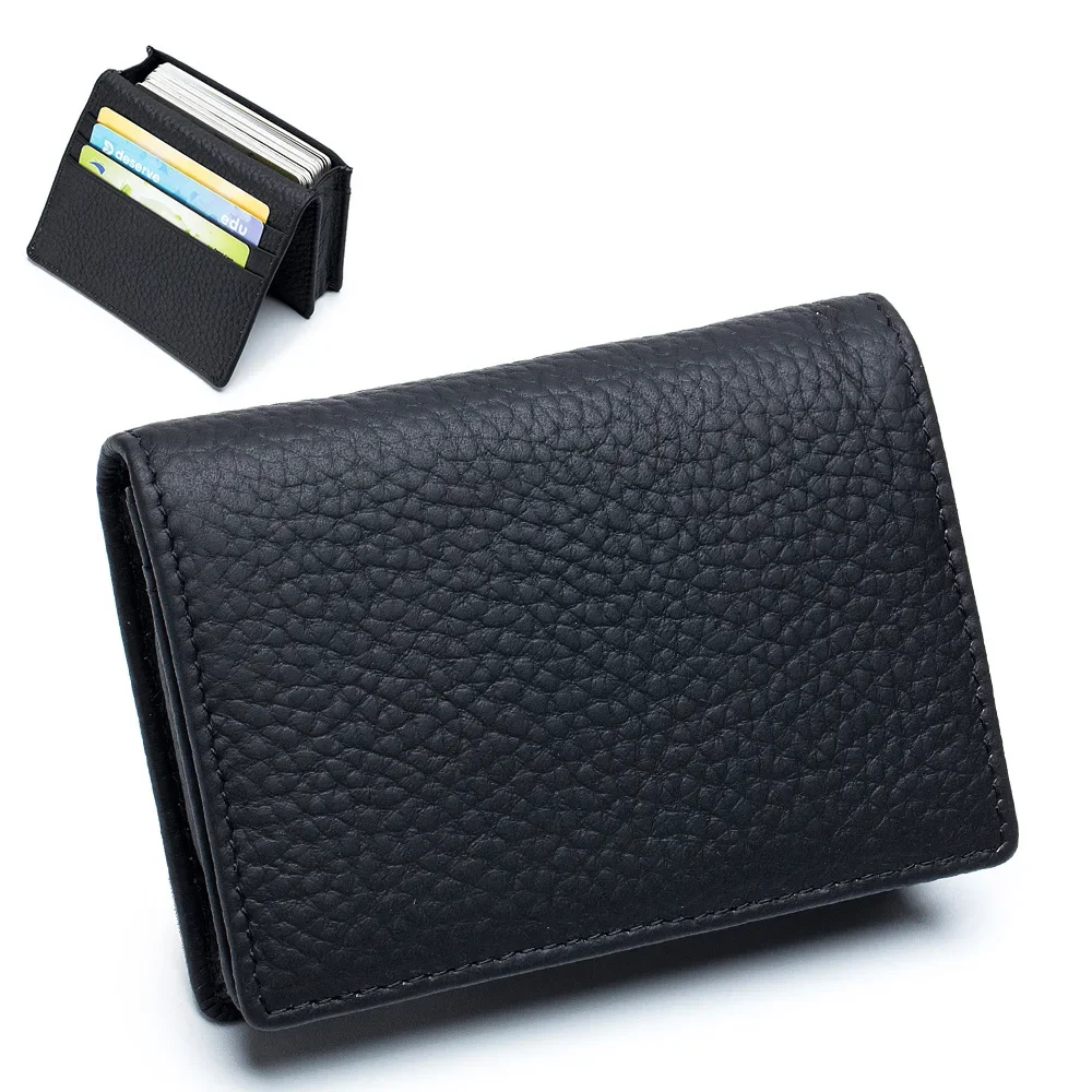 

Luxury Fashion Genuine Leather Card Wallets Men Credit Card Holders Women Card&ID Holder Male Organizer Business Cards Case Bag