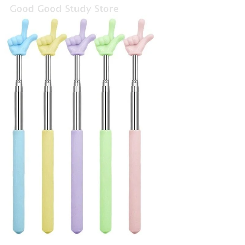 Durable Stainless Steel Teaching Pointer Telescopic Rod Finger Design Teaching Stick Classroom Finger Teachers