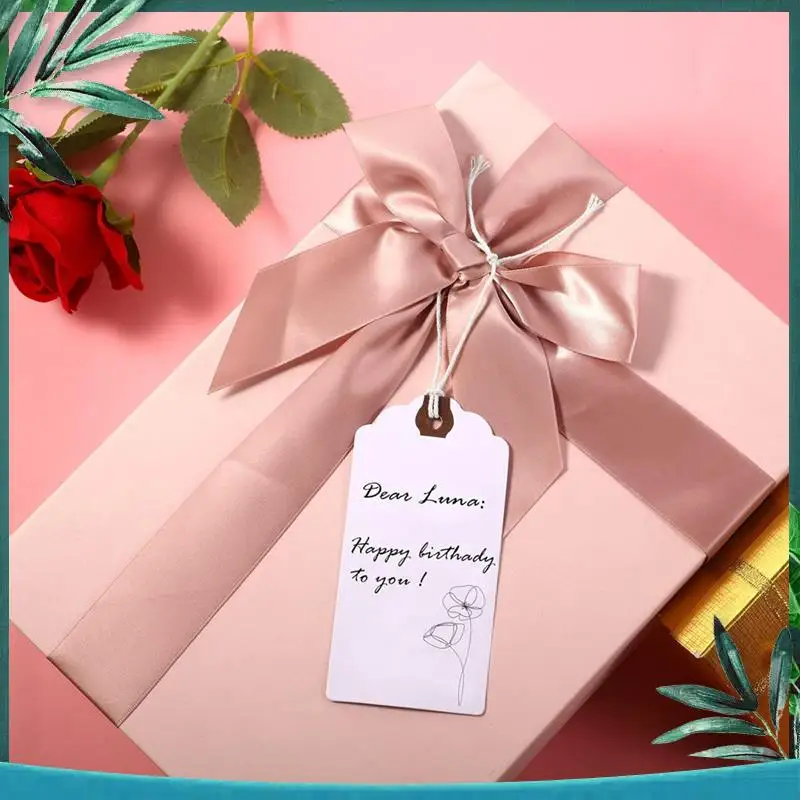 (NEW) 240Pcs 4 3/4 X 2 3/8In Manila Labels Shipping Labels Cardboard Labels With String Hanging Labels With Reinforced Holes