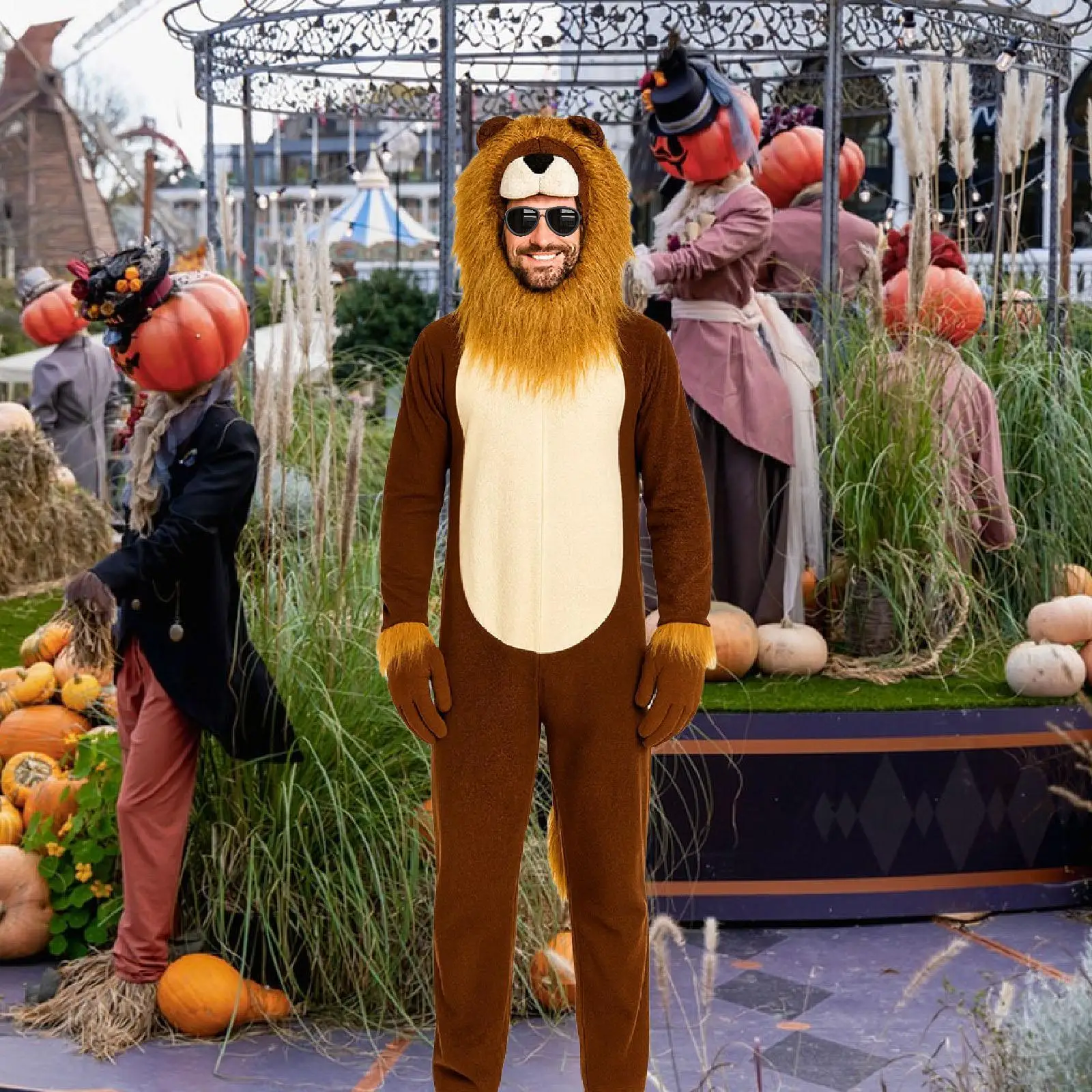 Halloween Lion Costume for Adults Performance Festival Funny Role Play Clothes