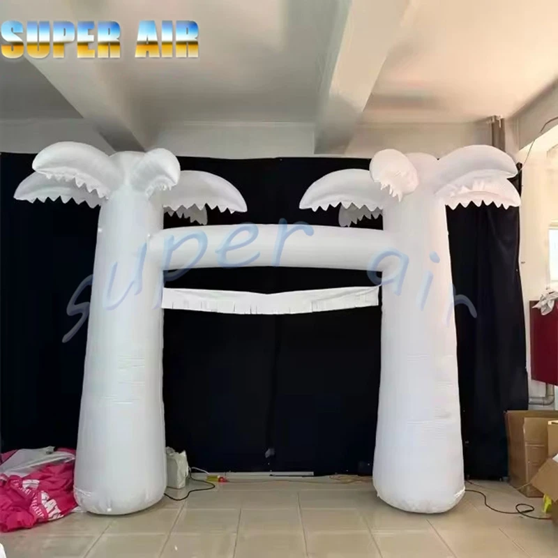 Nadmuchiwany łuk oświetleniowy w kształcie palmy kokosowej z dmuchawą na sprzedaż.