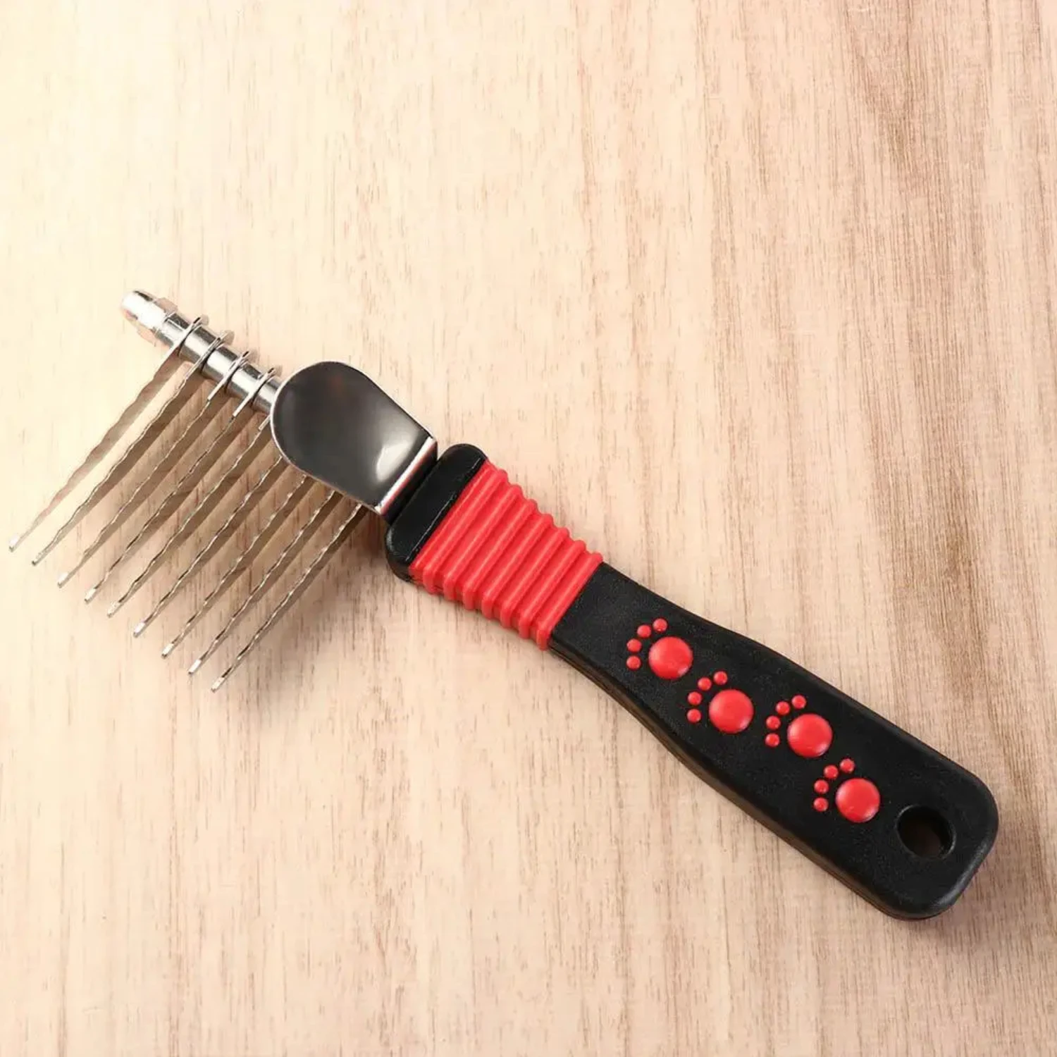 

Manual Pet Dematting Rake Non-slip Handle Pet Knot Comb Stainless Steel Dog Grooming Brush