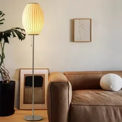 Nelson bubble floor lamp wabi sabi white ufo Silk lamp Danish designer Living Room Sofa Side Bedroom Bedside Standing Led Lamp