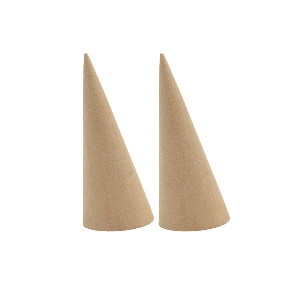 

3Pcs Durable Cone Shaped Ring Display Holder Khaki Protects Jewelry from Damage Ideal for Gift Giving Ring Display