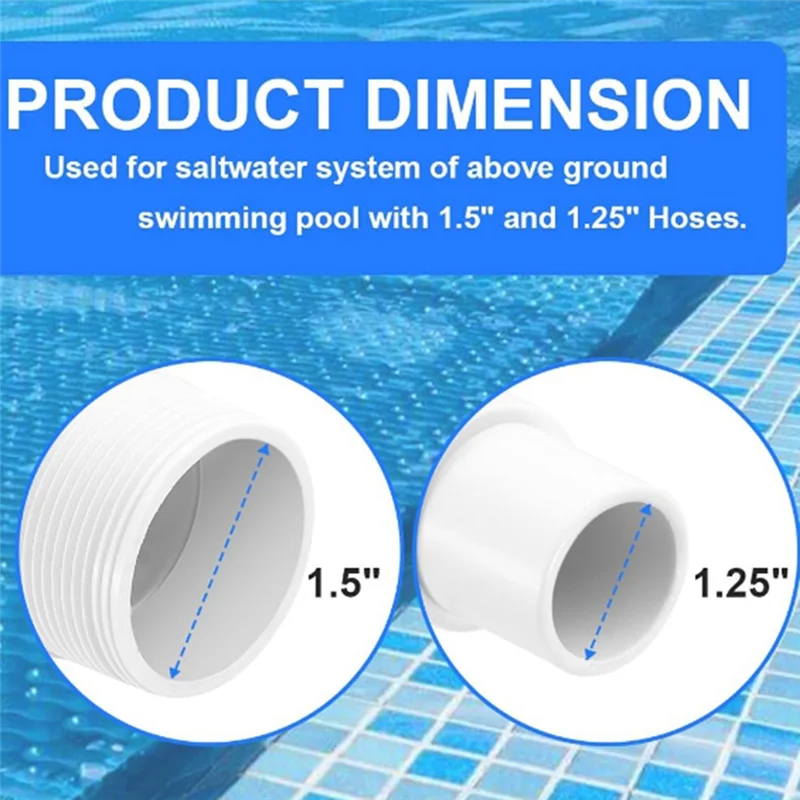 ABHS-2Pcs Pool Hose Adapter, 1.25In To 1.5In Pool Hose Connector Replacement For Intex Swimming Pool Parts And Accessories