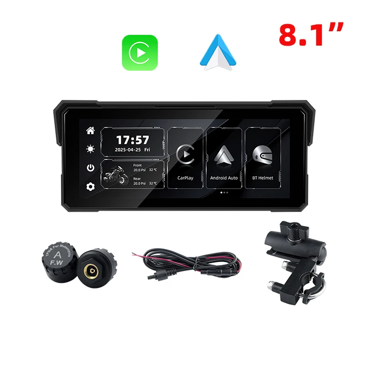 

EKIY 8.1inch Motorcycle Carplay Screen Display Portable Monitor Motorcycle Carplay Wireless Android Auto Navigation Moto Carplay